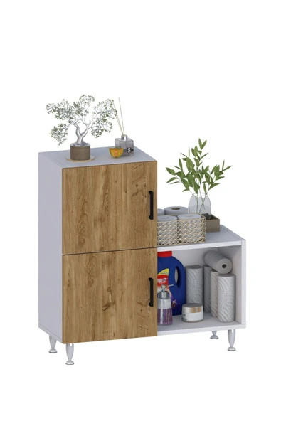 2 Kapaklı L Çok Amaçlı Banyo Dolabı Çam - 3