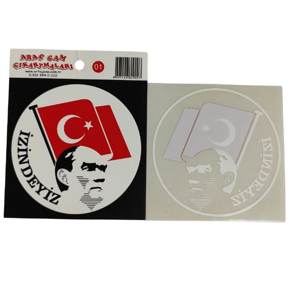 Araç Cam Çıkartma 1 (Atatürk Ve Bayrak "İzindeyiz") - 2
