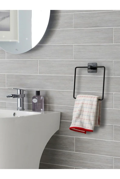 Jusso Yapışkanlı Kolay Monte Kare Havluluk Banyo Havluluğu Kare Pratik Askılık