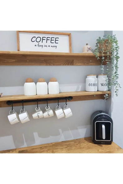 Jusso Siyah Metal Ergonomik Askılık Mutfak Ve Banyo Askısı Caffe Köşesi - 2