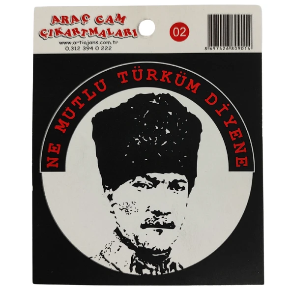 Araç Cam Çıkartma 2 (Atatürk "Ne Mutlu Türküm Diyene")