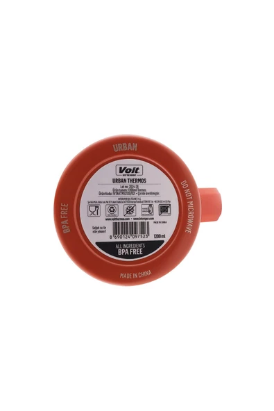 Voit Urban Pipetli Turuncu 1.2 lt Pipetli Termos Bardak - Resim 5