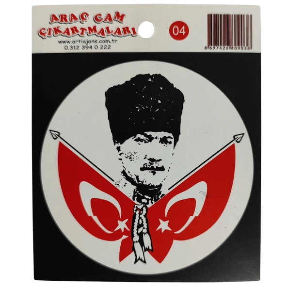 Araç Cam Çıkartma 4 (Atatürk ve Bayraklar)