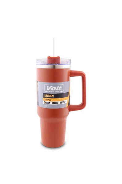 Voit Urban Pipetli Turuncu 1.2 lt Pipetli Termos Bardak - 2