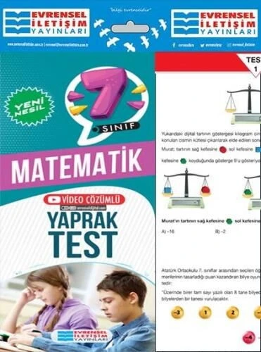 7. Sınıf Matematik Yeni Nesil Video Çözümlü Yaprak Test Evrensel İletişim