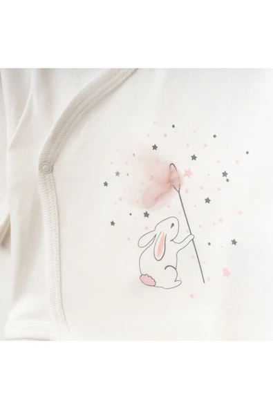 Jusso Organik Pamuklu Nakışlı Yenidoğan 5 li Hastane Çıkışı Seti - 3