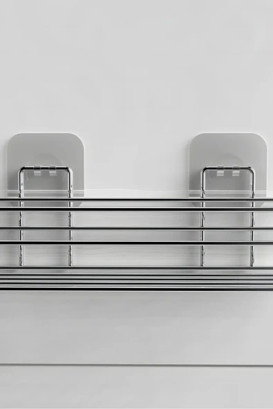 Jusso Yapışkanlı Banyo Düzenleyici Banyo Aksesuar Şampuanlık KROM - 2