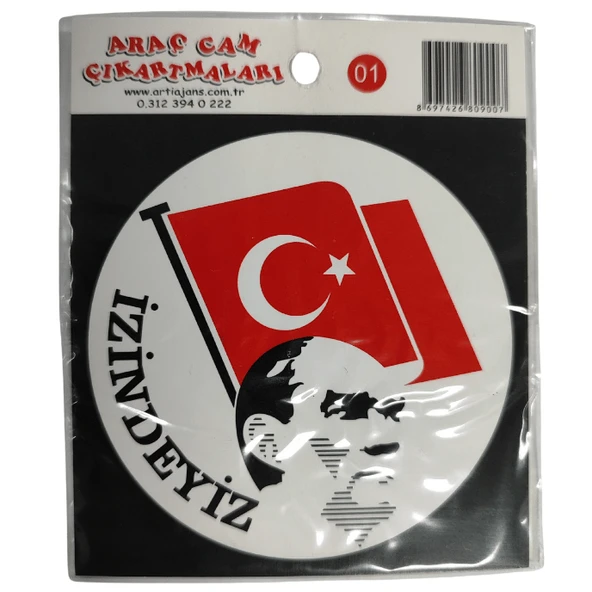 Araç Cam Çıkartma 1 (Atatürk Ve Bayrak "İzindeyiz") - 3