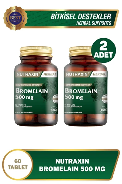 Nutraxin Bromelain 60 Kapsül 2 Adet ürün görseli 1