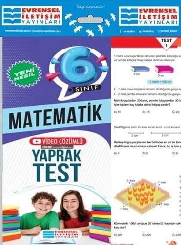 6. Sınıf Matematik Yeni Nesil Video Çözümlü Yaprak Test Evrensel İletişim ürün görseli
