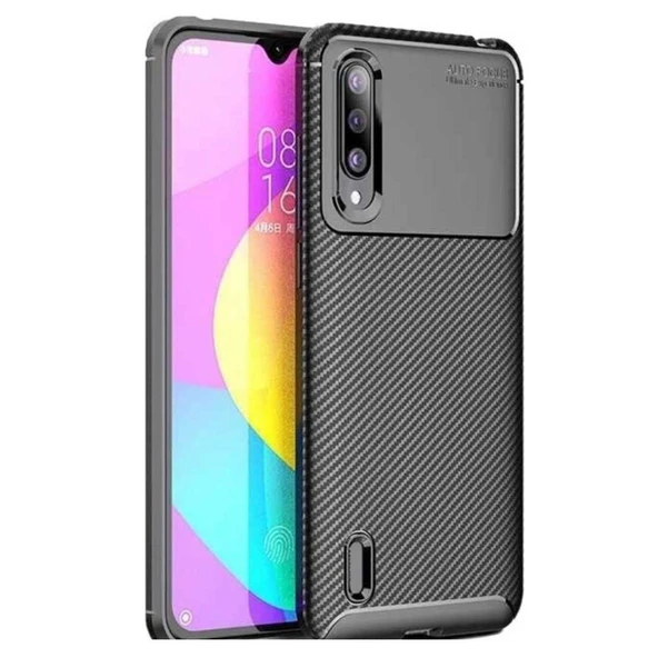 Xiaomi Mi 9 Lite Karbon Desenli Negro Silikon Kılıf ürün görseli 1