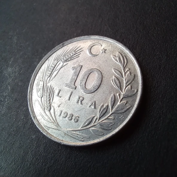 Escoines Koleksiyon 399636817d71ec3470 1986 10lira ÇA+ eski madeni para - Resim 2