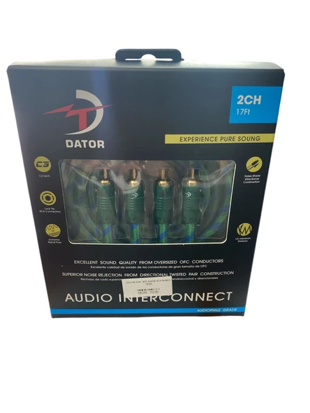 DATOR 5MT BAKIR RCA KABLO YEŞİL