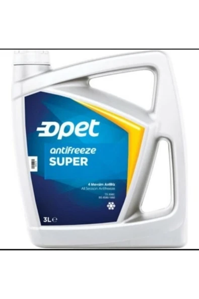 opet Antifiriz Süper 3lt Mavi -70 Derece 26.08.2024 Üretim