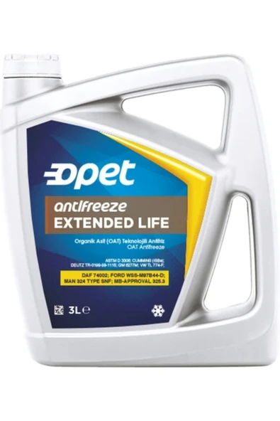 opet Extended Lıfe Kırmızı Antifiriz 3L