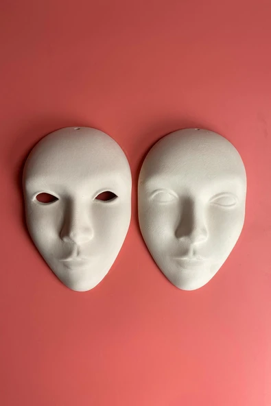 Maske Kapalı Gözlü - Seramik Bisküvi 60'lı (Ham Ürün)