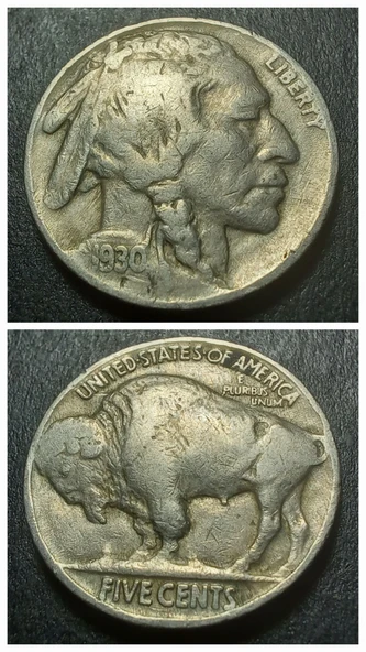 Escoines Koleksiyon 39963681a49a36e782 1930 5Cent Bufalo ÇT/ÇÇT Eski Yabancı Madeni Para