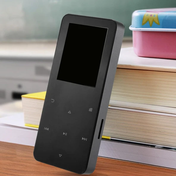Bluetooth MP3 MP4 Çalar Ses Kayıt Şarjlı Player Dahili Hoparlör ve kulaklık 16 GB hafızalı dokunmatik siyah - 3