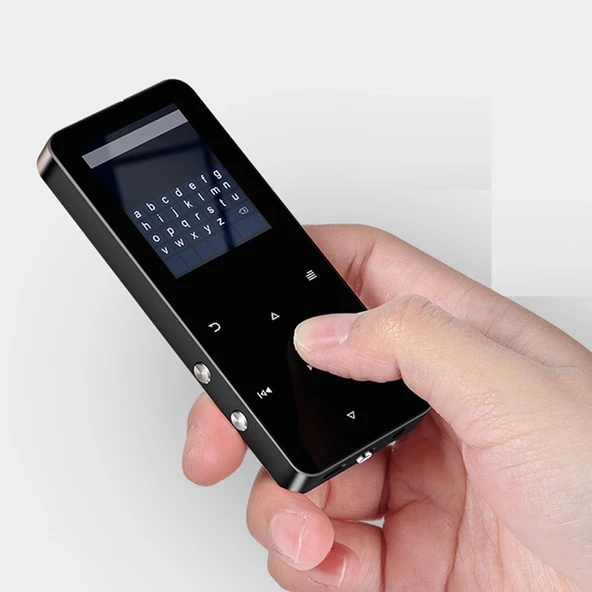 Bluetooth MP3 MP4 Çalar Ses Kayıt Şarjlı Player Dahili Hoparlör ve kulaklık 16 GB hafızalı dokunmatik siyah - 7