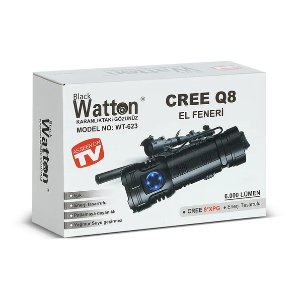 Cree Q8- XQg 8+1 Led Şarjlı El Feneri Wt-623 - 4
