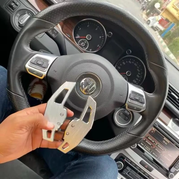 YıldızTuning  Golf 5 6 Passat B6 B7 CC Scirocco Beetle Gri Direksiyon F1 Kulakçık Vites Mini - 3