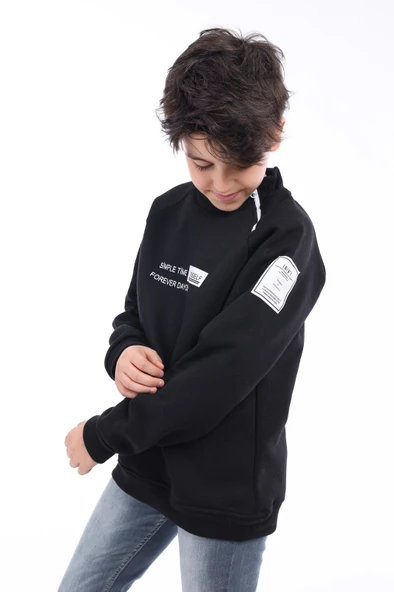 Toontoy Erkek Çocuk Simple Time Yourself Baskılı Sweatshirt