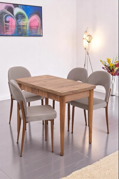 Damla Hilal MDF Mutfak Masa Sandalye Takımı 60x100cm - Resim 12