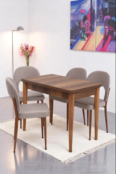 Damla Hilal MDF Mutfak Masa Sandalye Takımı 60x100cm - Resim 6