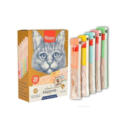 Wanpy Karışık 8 Lezzetli Sıvı Kedi Ödül Maması 14 Gr 25 Li Paket