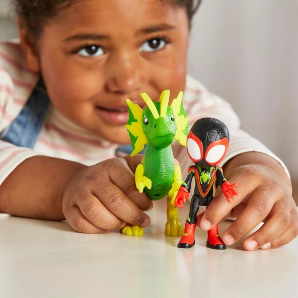 Spidey and His Amazing Friends Dino Webs Figürler F9478-G0121 Miles ''Spin'' Morales & Marvels Elect - 5