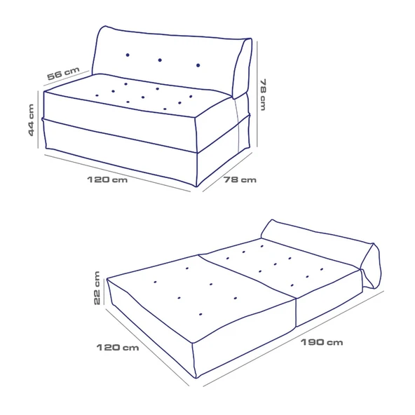 Homedius Mocca Keten Çift Kişilik Katlanır Yatak Katlanır Koltuk Bej Çift - 7