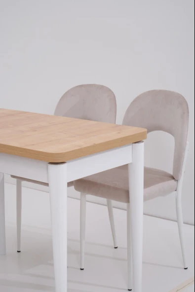 Damla Hilal MDF Mutfak Masa Sandalye Takımı 60x100cm - Resim 2