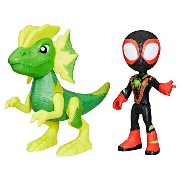 Spidey and His Amazing Friends Dino Webs Figürler F9478-G0121 Miles ''Spin'' Morales & Marvels Elect - 1