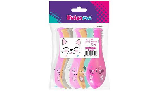 Sevimli Kedi Temalı Balon 8 Adet