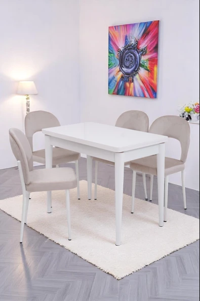 Damla Hilal MDF Mutfak Masa Sandalye Takımı 60x100cm - Resim 10