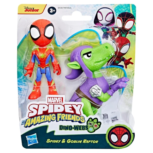 Spidey and His Amazing Friends Dino Webs Figürler F9478-G0120 Spidey & Goblin Raptor - 2