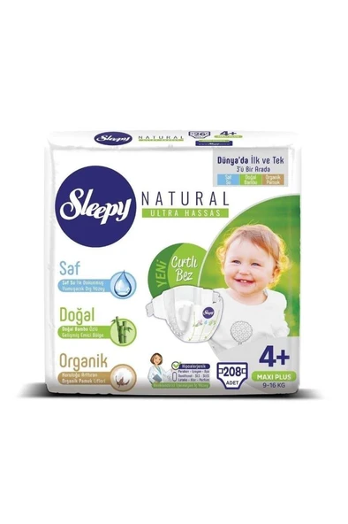 Sleepy Jumbo Bebek Bezi 4+ No Maxi Plus 208 Adet - Resim 2