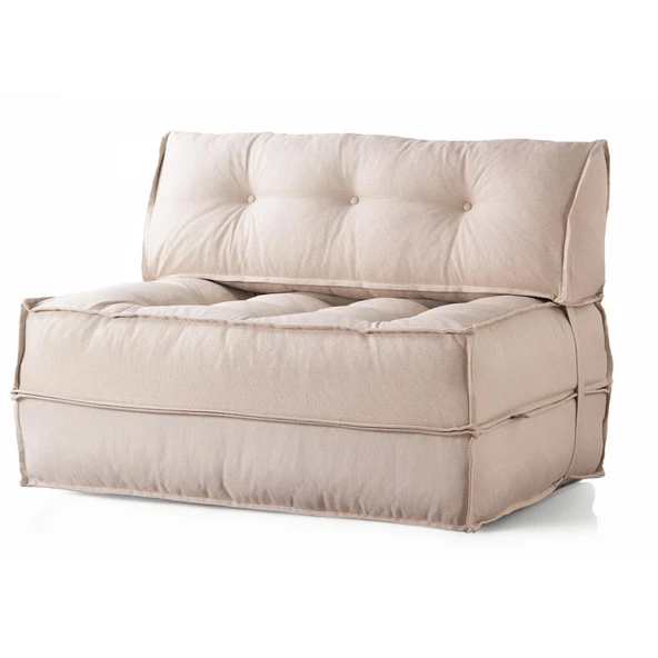 Homedius Mocca Keten Çift Kişilik Katlanır Yatak Katlanır Koltuk Bej Çift - 2