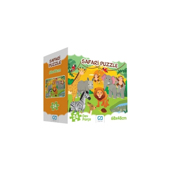 Ca Games 24 Parça Safari Yer Puzzle 5232, Çocuklar Için Hayvanlı Yer Puzzle