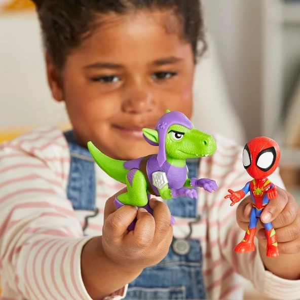 Spidey and His Amazing Friends Dino Webs Figürler F9478-G0120 Spidey & Goblin Raptor - 4