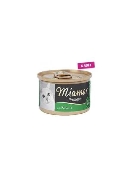 6 adet Miamor Pastete Kedi Sülünlü 85 gr Skt:09/2026