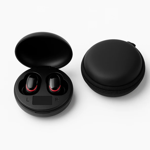 Buds Air T100 Siyah Kulakiçi Kulaklık TWS Kılıf Hediyeli - 2