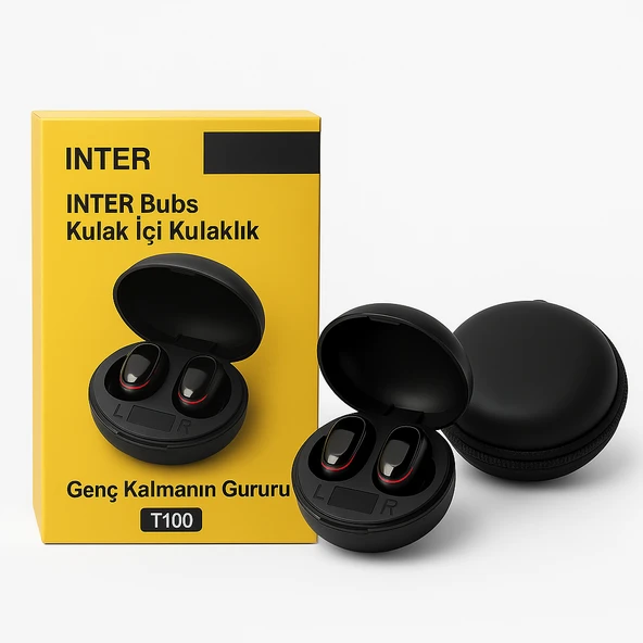 Buds Air T100 Siyah Kulakiçi Kulaklık TWS Kılıf Hediyeli