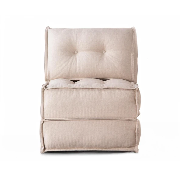 Homedius Mocca Keten Tek Kişilik Katlanır Yatak Katlanır Koltuk Bej Tek - 4