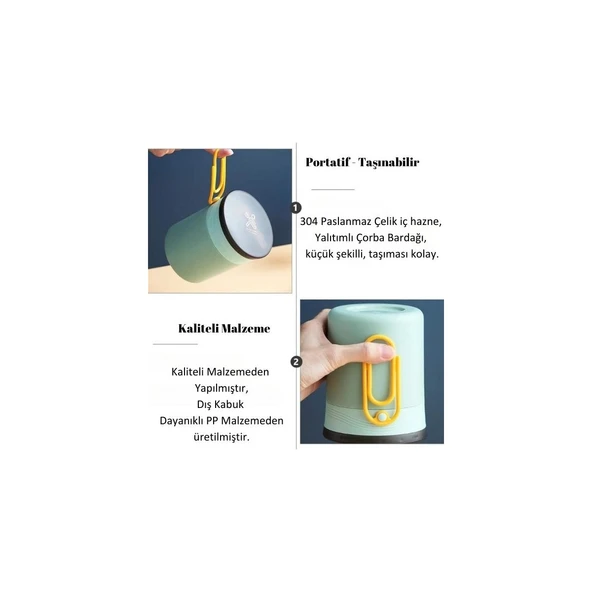 Vagon Çelik Lunch Box 450 Ml Sarı - 4