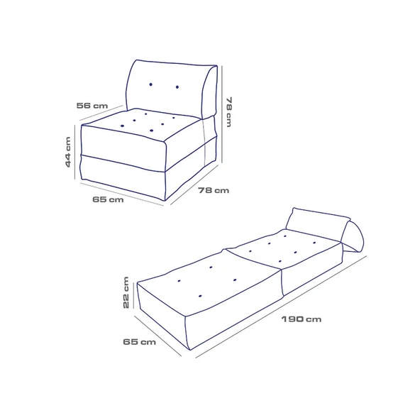Homedius Mocca Keten Tek Kişilik Katlanır Yatak Katlanır Koltuk Gri Tek - 7