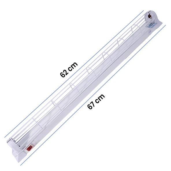 12V/24V Elektronik Balastlı Floresan Aydınlatma Armatürü - 18W Alüminyum Kafesli - Floresansız - 3