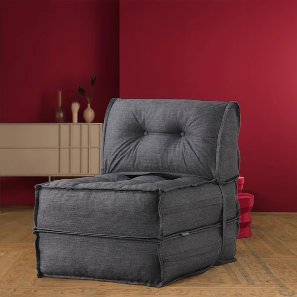 Homedius Mocca Keten Tek Kişilik Katlanır Yatak Katlanır Koltuk  Gri Tek ürün görseli