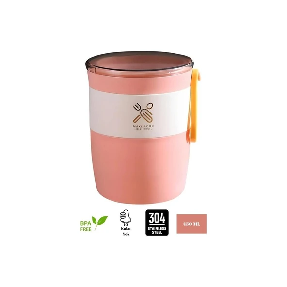 Vagon Çelik Lunch Box 450 Ml Pembe