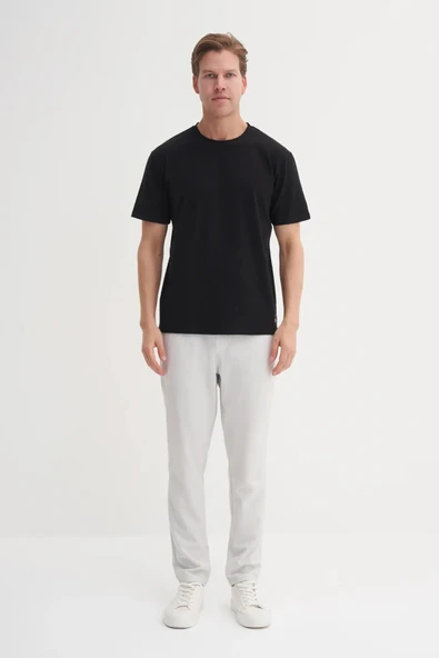 Cazador Caz 4142 Bisiklet Yaka Regular Fit Rahat Likralı Düz Tişört - Resim 3